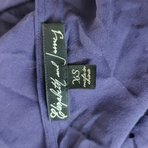 Elizabeth & James Silk Chiffon Eyelet Shift Dress in Navy - Picture 5 of 5